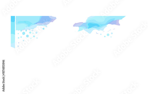 Colorful abstract watercolor design with blue and purple fluid shapes