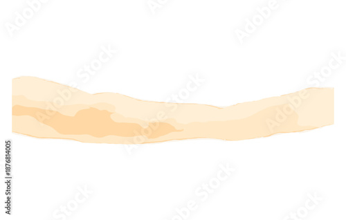 Torn beige paper strip isolated on white background