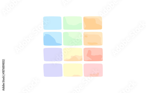 Colorful abstract pastel square grid on white background