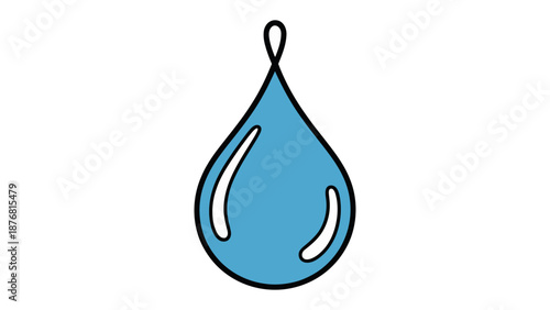 Azure Droplet's Essence: A serene illustration of a pristine azure water droplet, symbolizing purity, fluidity, and life. 