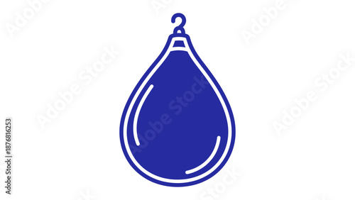 Boxing Speed Bag Symbol: A minimalist illustration of a blue speed bag, ready for training, representing the discipline and dedication needed for achieving fitness goals.