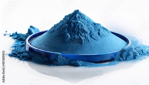 blue make up powder isolated on white background