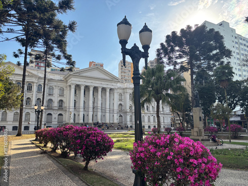 Santos Andrade square with The Federal University of Parana State in the background. Curitiba, Brazil.