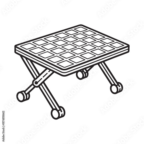 Simple outline of a foldable wheeled platform or small table design