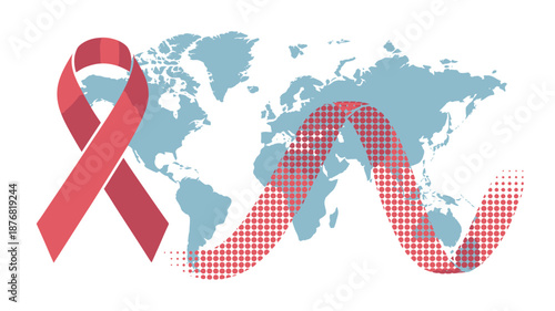 Global cancer awareness ribbon Vector