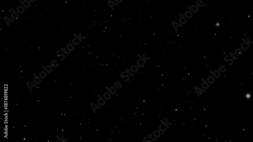 Loop snow animation and motion graphics big and small snowflakes and falling snow with black background, snow, star