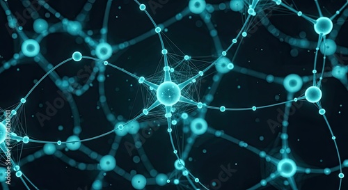 Abstract Neural Network Connection Concept Digital Technology Background Molecular Structure With Nodes and Connection Futuristic Innovation Network System Structure