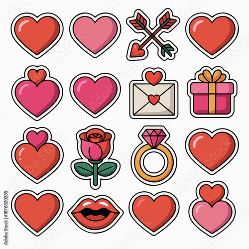 Valentine's Day Hearts Rose Ring Gift Envelope Lips