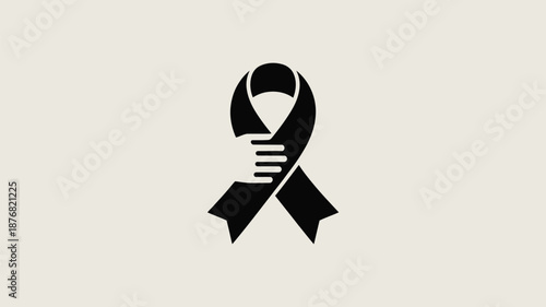 Black ribbon awareness symbol Vector