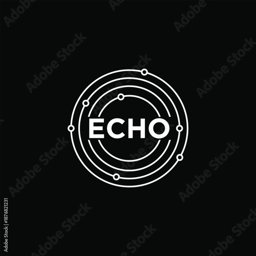 Echo typography text logo design graphic vector template	