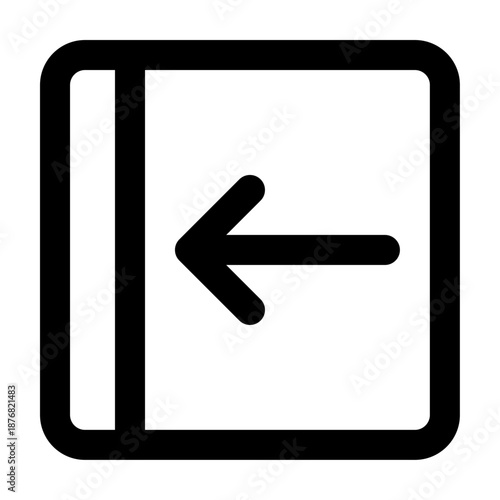 exit left arrow rounded icon