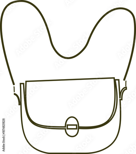 Women handbag icon with purse bag tote clutch shoulder styles in flat and line design, fashion accessory outline illustration for shopping retail UI branding