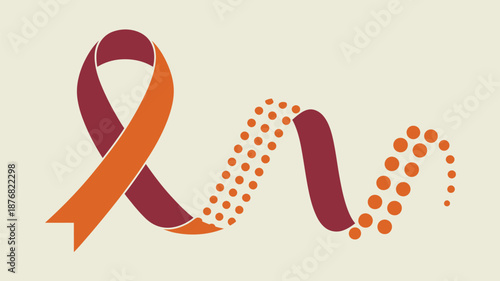 Awareness ribbon with polka dots Vector