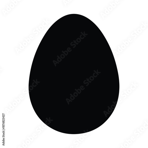 Simple black egg shape isolated on white background, Vector, illustration