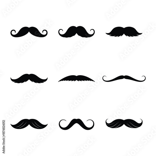 a collection of different mustache styles and shapes