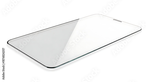Premium Tempered Glass Screen Protector for Modern Smartphone Display Isolated on White Background