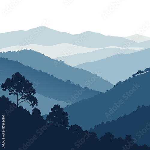 Serene mountain range at dusk