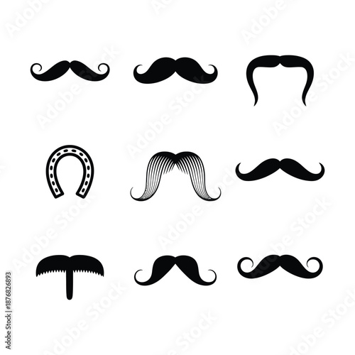 a collection of different mustache styles and designs
