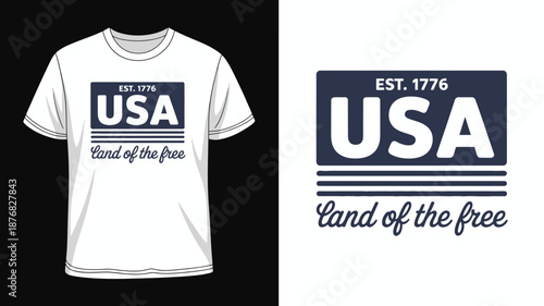 Celebrate freedom with this patriotic usa land of the free est. 1776 t-shirt graphic