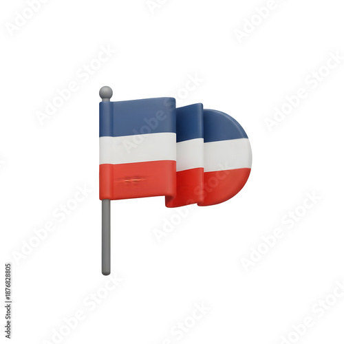 French flag waving in the wind symbolizing freedom and patriotism