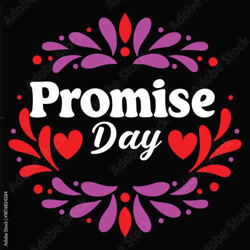 Colorful promise day heart illustration