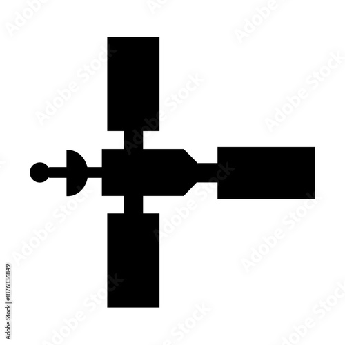 Satellite Silhouette Vector Icon Image