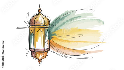 Lantern of Light and Color: A beautifully detailed lantern, rendered in a captivating artistic style. Its intricate design is accentuated by a gentle interplay of color.