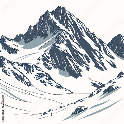 Majestic snow-capped mountain range