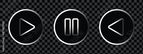 Play button glass icon vector. glass video buttons transparent background symbol. vector illustration. buttons in the liquid glass style. music play button glass. web user interface element for ui ux.