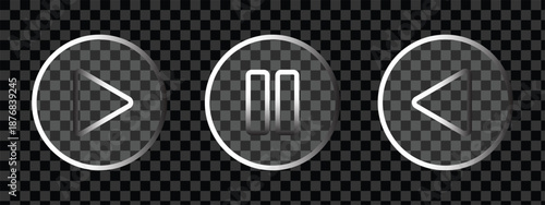 Glassmorphism UI Elements Set. Transparent Glass Plates, Acrylic Badges, and Geometric Shapes for Modern UI or UX Design, Empty Glossy Clear Buttons, Frames and Banners Vector Mockup Bundle. EPS 10. 