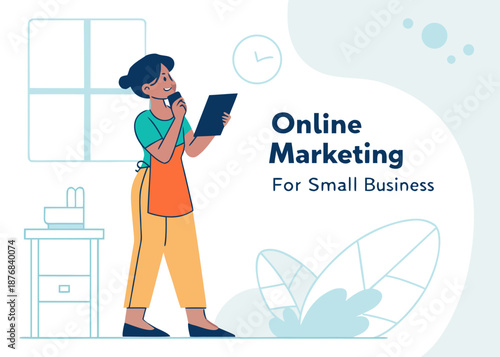 Digital marketing guide for small business owners, focusing on social media, SEO, and online advertising for increased customer engagement.
