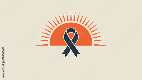 Awareness ribbon at sunrise Vector