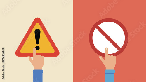 Warning and prohibition symbols Vector