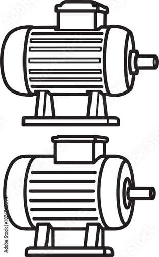 Electric motor silhouette engine generator power energy