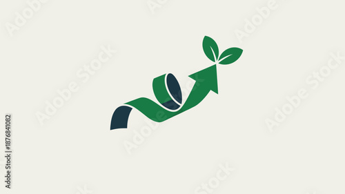 Green leaf growing from seed Vector
