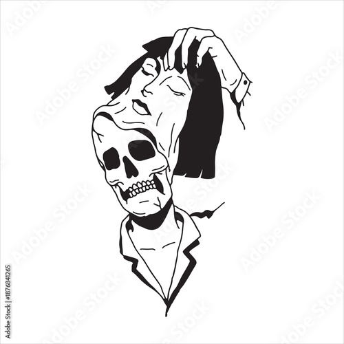 Skull head man illustration  vector