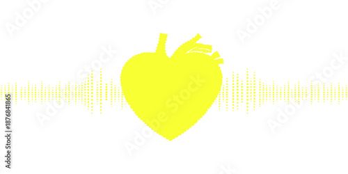 Healthy fresh green apple fruit icon with a leaf and heart symbol isolated on white background as a juicy natural food illustration for diet and eco design