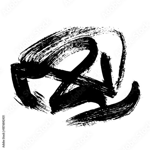 Random Free Hand Abstract Brush Hand Drawing. Vector Illustration