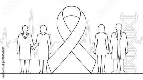 Doctors and patients unite for medical awareness Vector