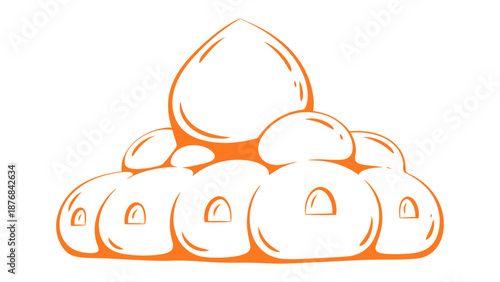 Abstract Urban Forms: Abstract illustration of stylized, interconnected forms, possibly suggesting a modern architectural concept. 