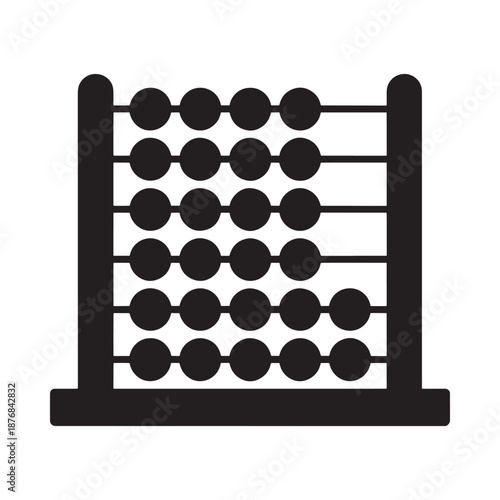 a black abacus with beads on wires