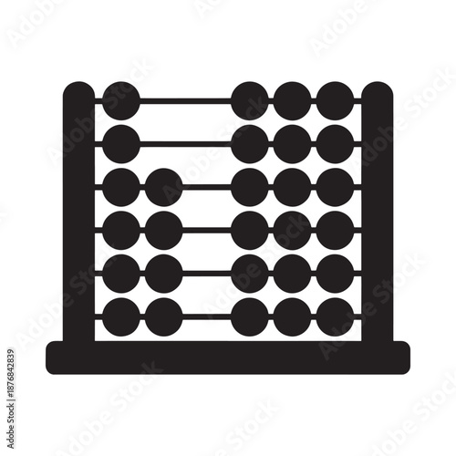 black abacus icon for calculation and mathematics