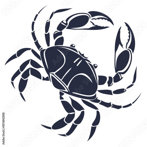 Abstract crab silhouette with artistic simplified form. Perfect for modern branding, posters, and creative graphic design.