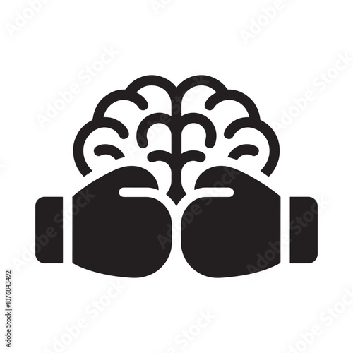 boxing gloves with brain representing strategy and intelligence in combat sports