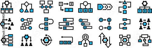 Flowchart Diagram Big Icon Pack Designed for Websites, Apps, UI UX Projects
