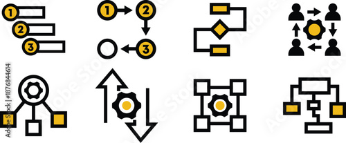 Procedure, model, cycle, diagram, blueprint Icon Pack Designed for Websites, Apps, UI UX Projects