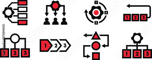 Schematic, mapping, algorithm, logic Icon Pack Designed for Websites, Apps, UI UX Projects