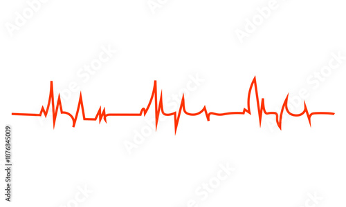 Heart rate monitor line vector isolated on transparent background. Heart rate pulse rhythm line illustration.