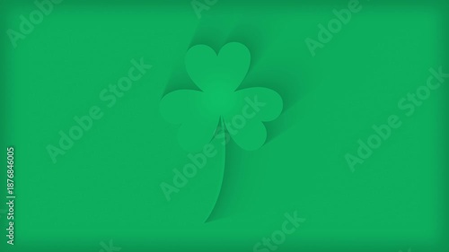 Elegant background with a clean shamrock or clover with animated shadows
