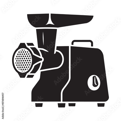 meat grinder machine illustration in black and white